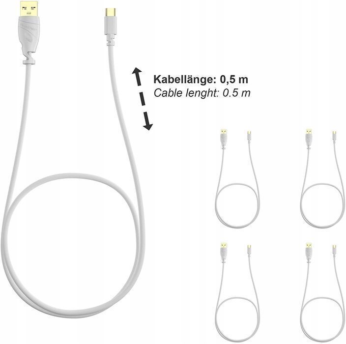 Kabeldirekt Kabel Usb 0,5 M Usb 2.0 Usb A Micro-Usb B Biały