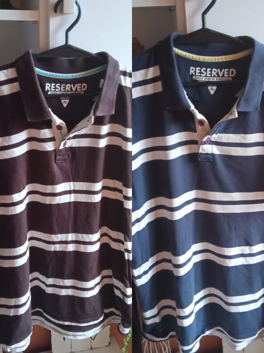 Dwupak bawełnianych męskich bluzek polo Reserved Xl