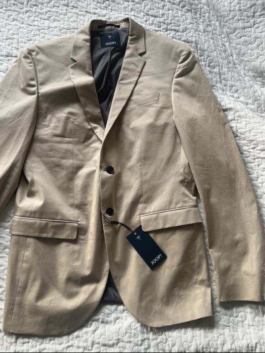 Nowy męski garnitur beżowy L 50 Joop elegancki spodnie marynarka