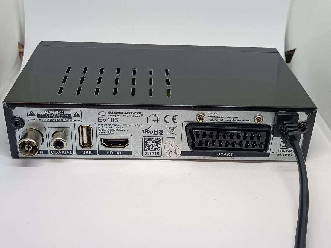 Dekoder,tuner telewizji naziemnej cyfrowej DVB-T2,nowy,24m/gw,