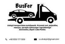 Przewóz aut, pojazdów, maszyn, sprzętu rolniczego i ogrodowego.