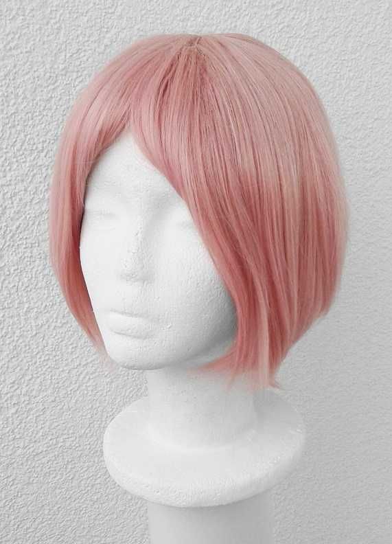 Różowa brzoskwiniowa krótka peruka Sayori DDLC cosplay wig