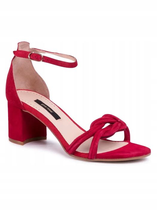 Gino Rossi 38 Buty Damskie Sandały Czerwone Skórzane A45147 T318
