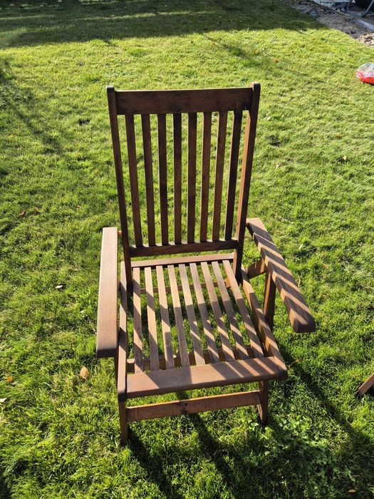 Krzesła Fotele ogrodowe drewniane, rozkładane cena za 3 sztuki