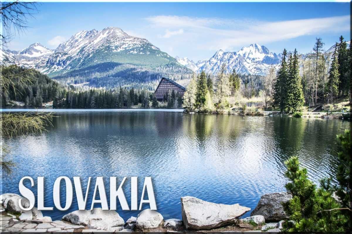 Magnes na lodówkę Słowacja Jezioro Szczyrbskie Tatry