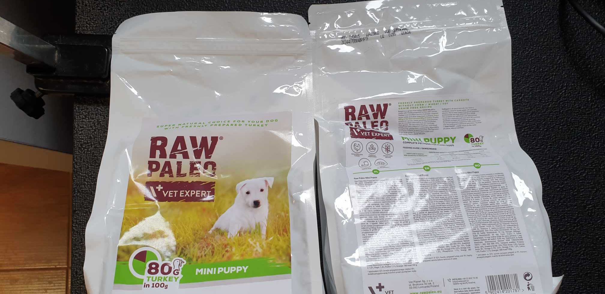 Vet Expert Raw Paleo MINI SIZE PUPPY 8 x 750g +gratis szampon puppy