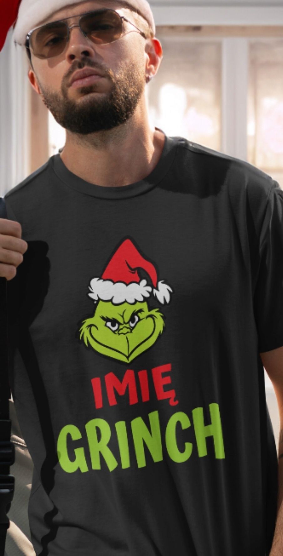 GRINCH plus twoje  Imię do wyboru koszulka męska lub damska na PREZENT