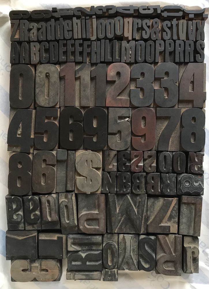 Tipos Letras Fonte Tipográfica em Madeira