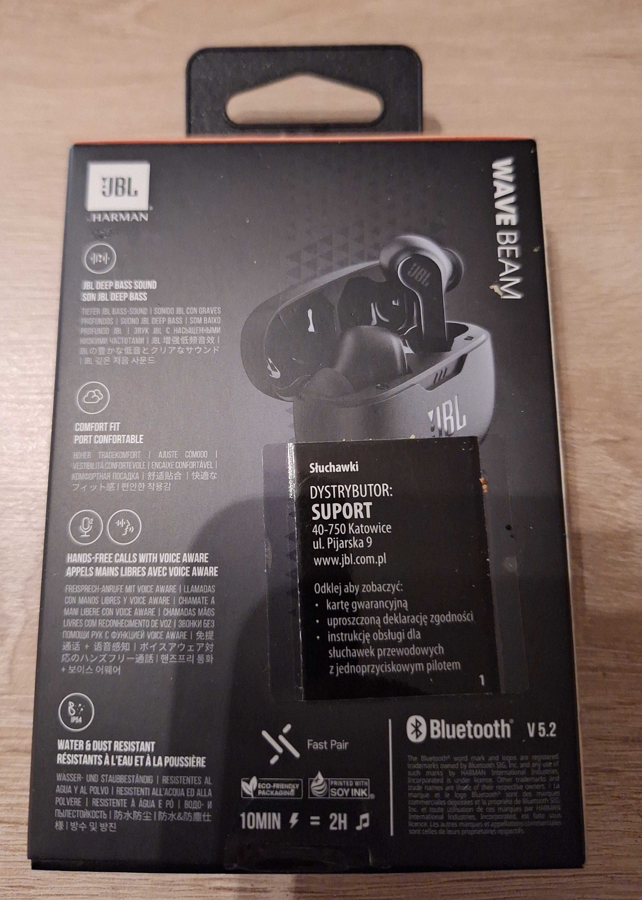 JBL Wave Beam Perfect Fit Bezprzewodowe słuchawki Bluetooth 5.1