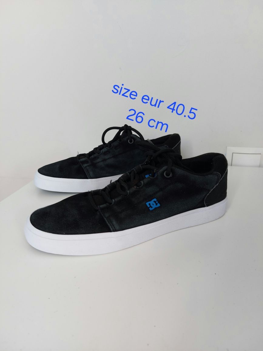 Buty DC Hyde trampki niskie 40 czarne 26 cm zamszowe skórzane