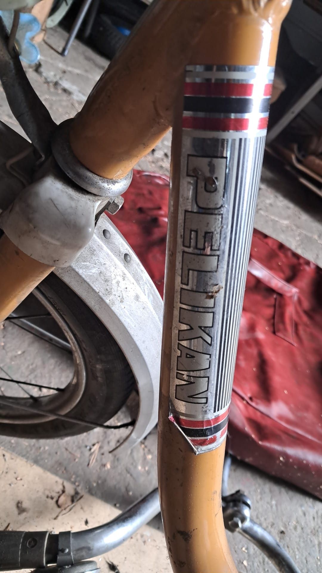 Rower skladak pelikan koła 16 retro prl plus torba rowera original