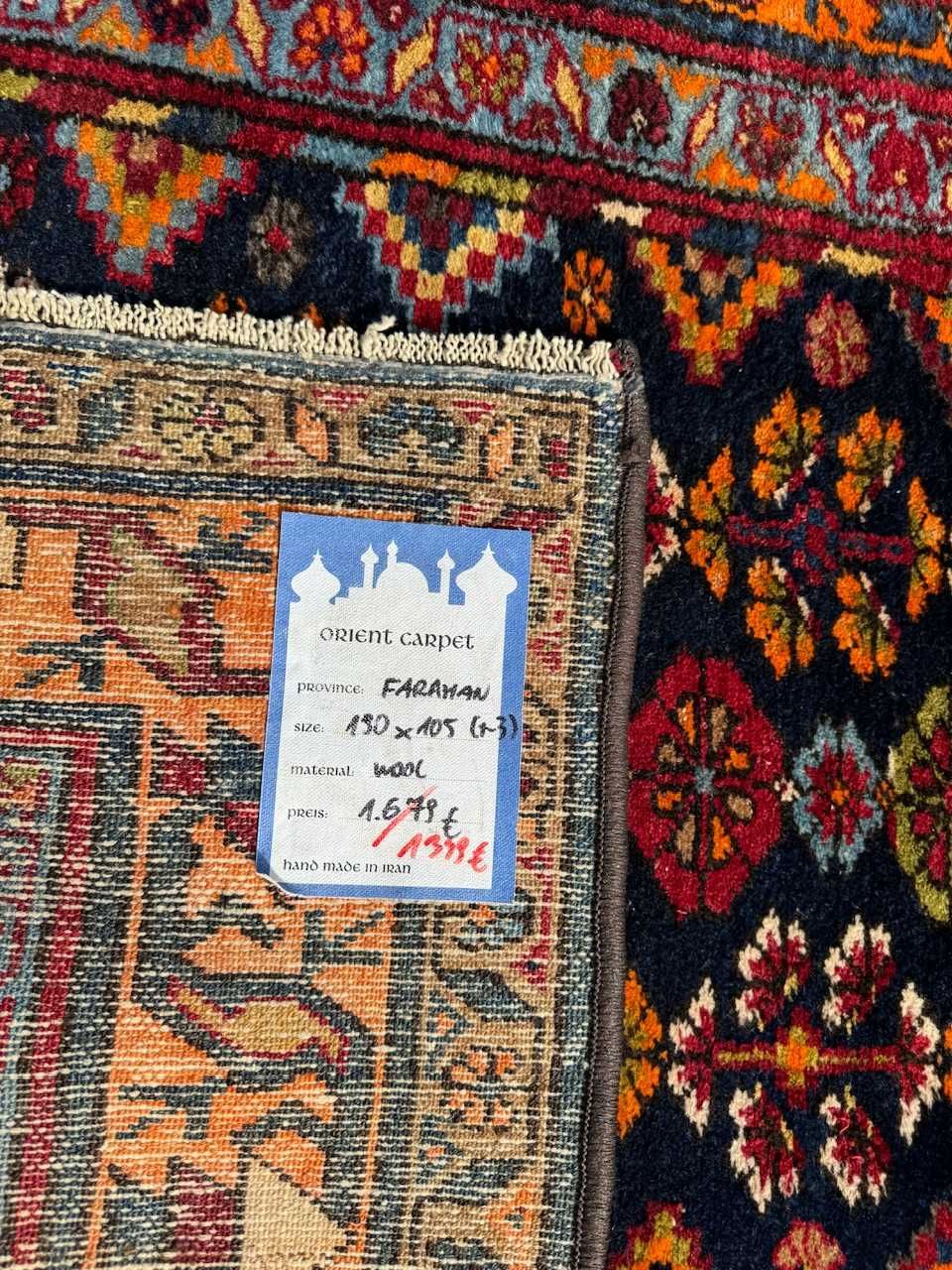 Vintage wełniany dywan perski r. tkany Iran Farahan 190x105 gal. 8 tyś