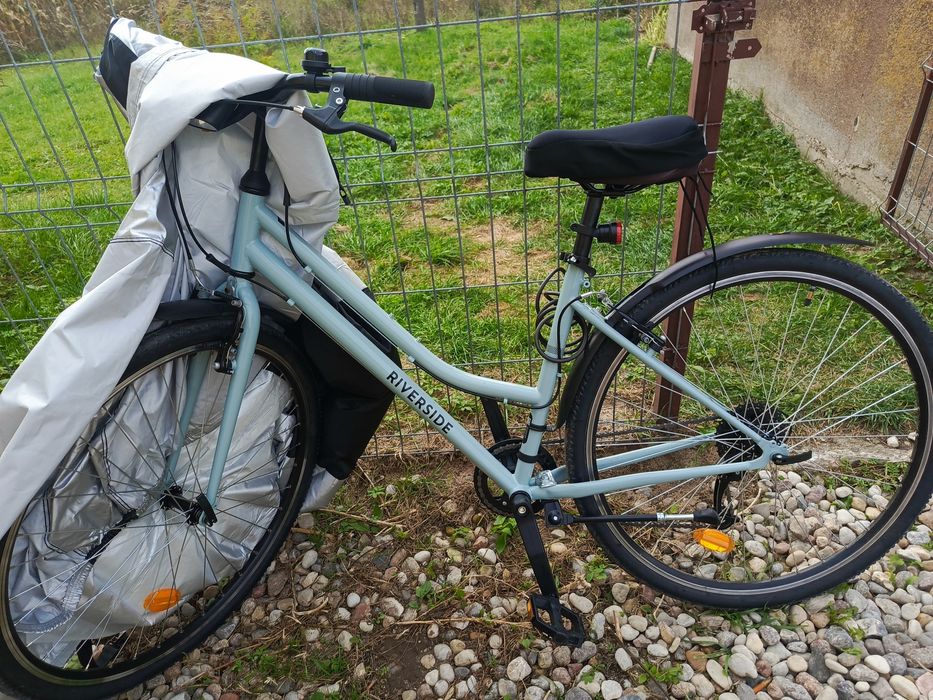 Rower trekkingowy seledynowa zieleń Riverside 120 LF niski stan