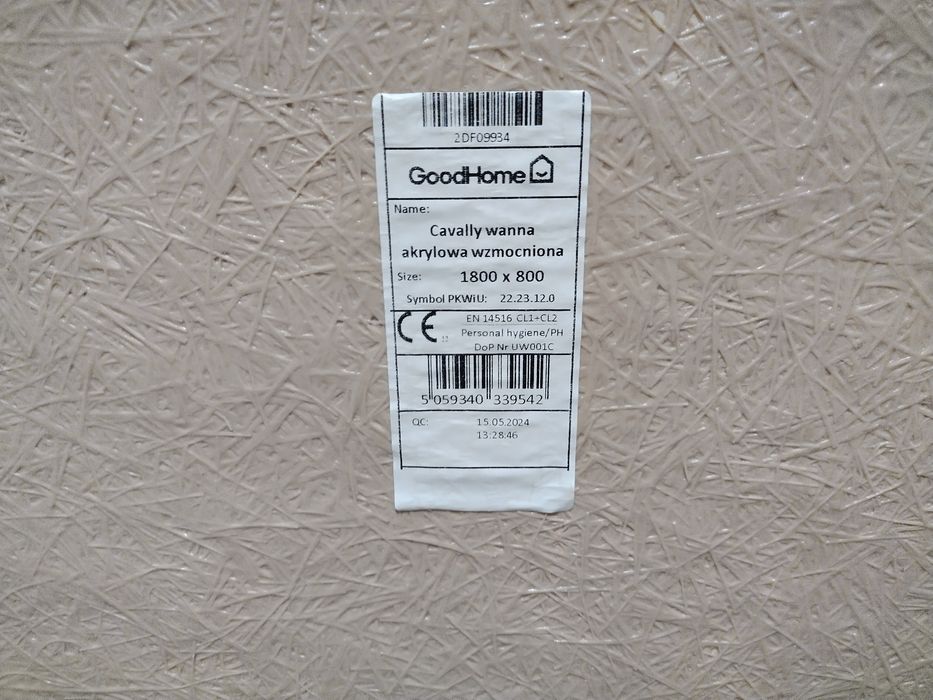 Wanna Akrylowa 180x80 wzmacniana Cavally