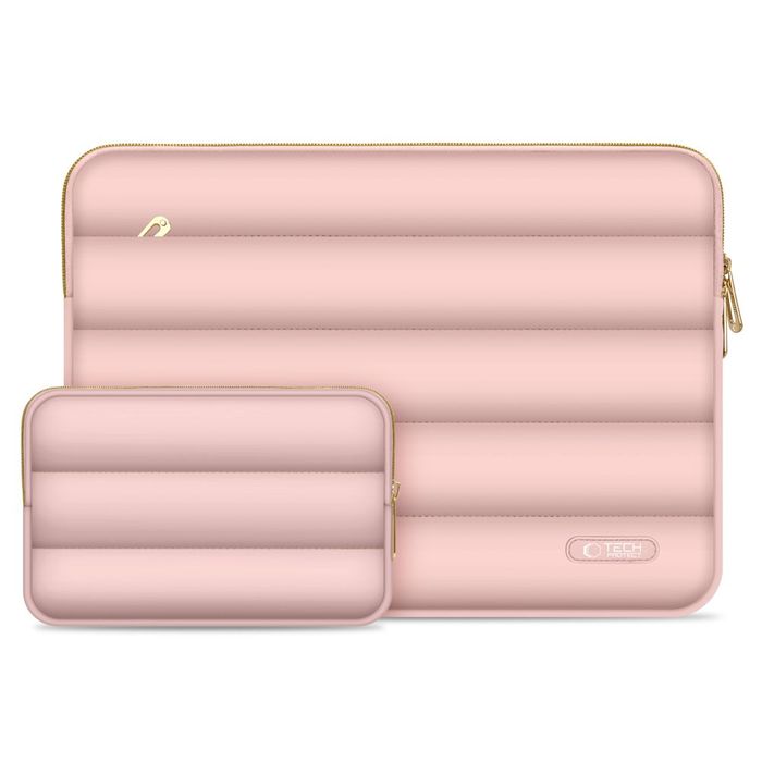 Etui Tech-Protect Puffy DO Laptopa 13-14" Różowe z Torbą