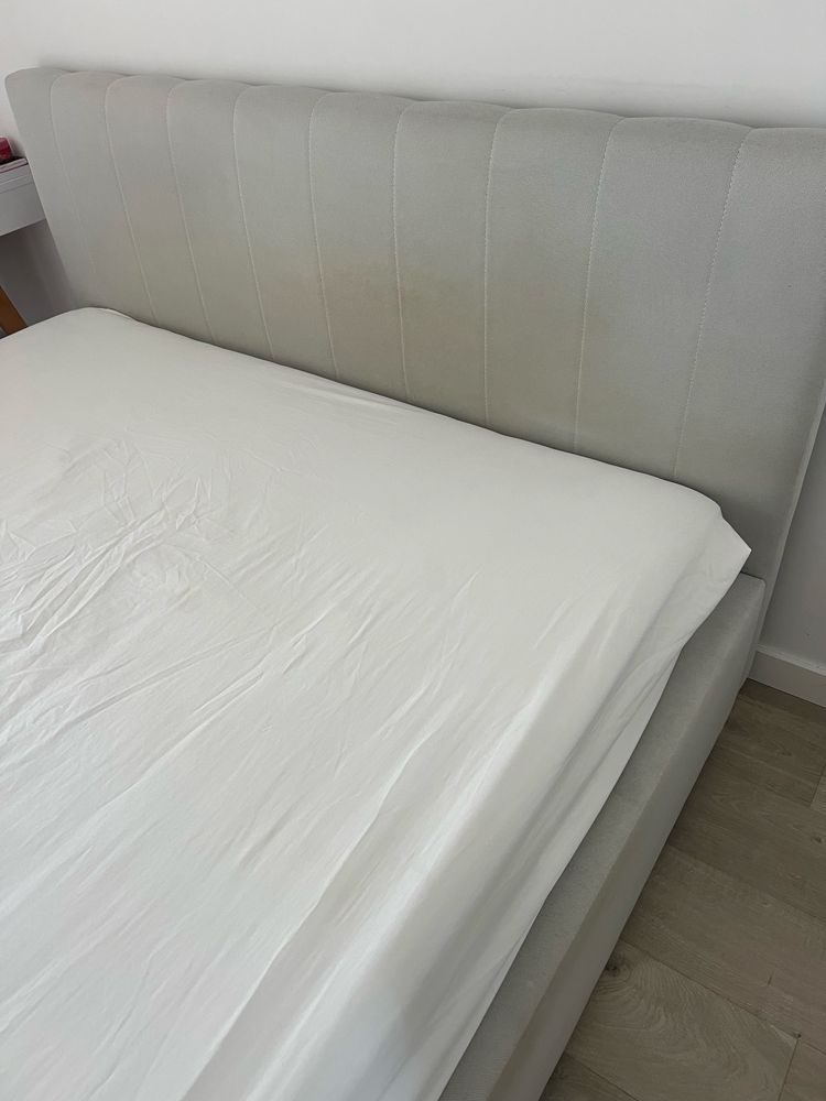 Łóżko senpo 160x200 tapicerowane szare BEZ MATERACA