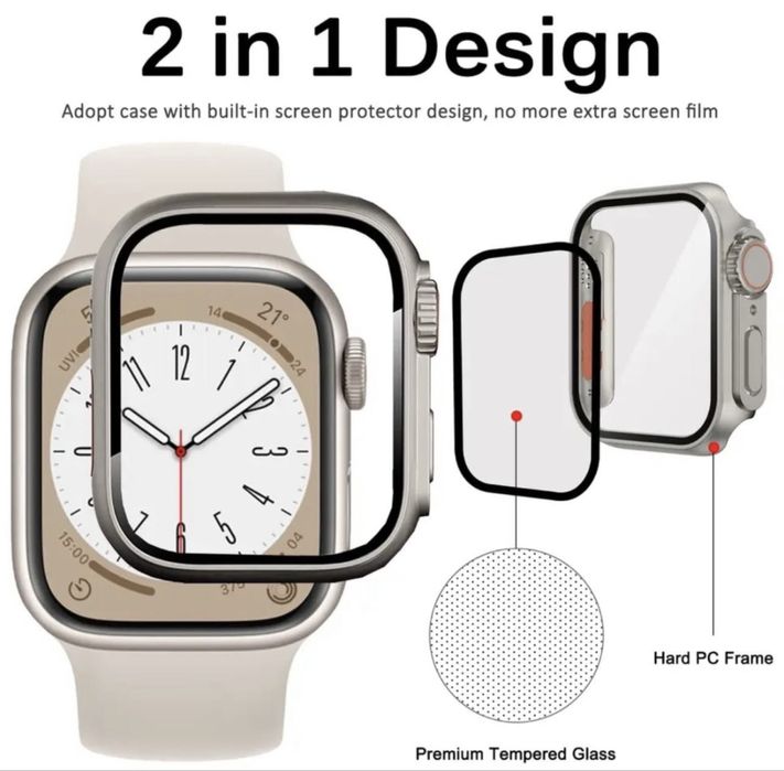 Чохол бампер захисне скло для Apple Watch 44 мм