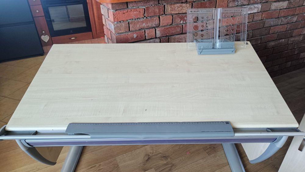 Zestaw mebli do pokoju młodzieżowego dziecięcego z regulowanym biurkie