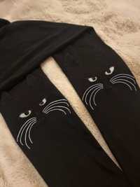 Legginsy czarne koty kotki zwierzątka dla dziewczynki kobiety damskie