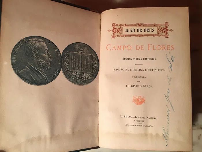 JOÃO de DEUS - 1a edição - 1893 - Campo de Flores