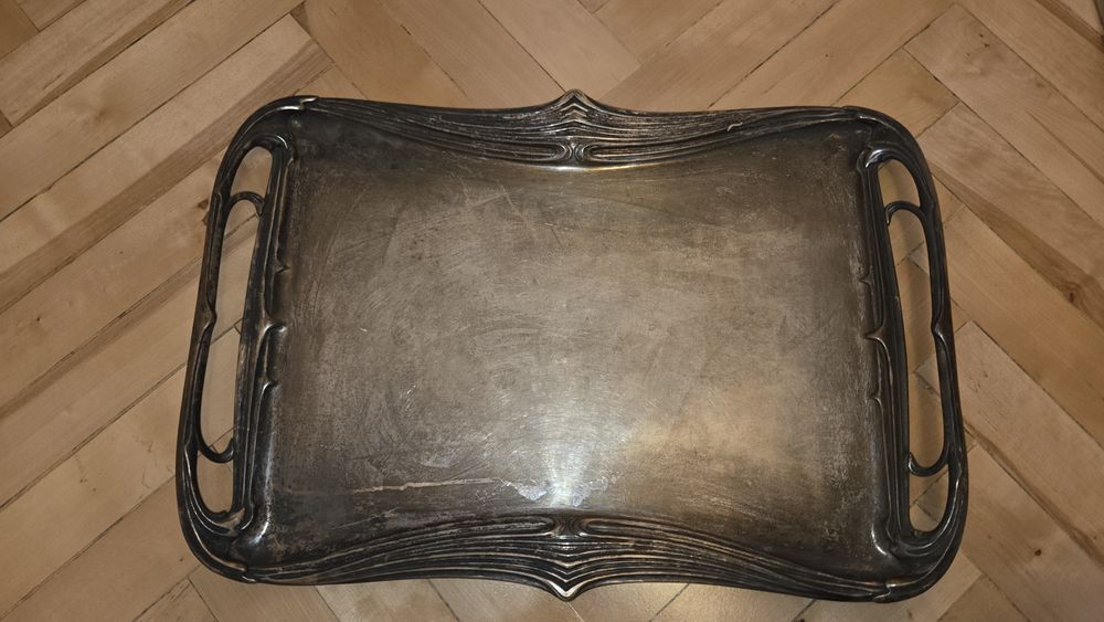 Duża Posrebrzana Taca Plewkiewicz 1900r.-1914r.