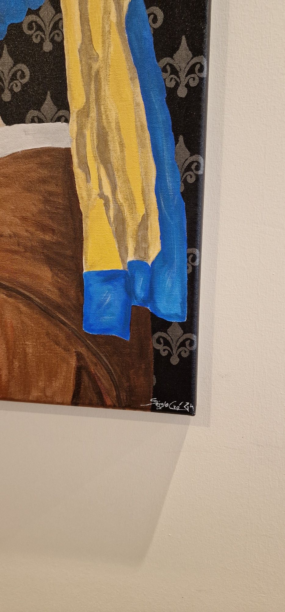 Pintura Pop Art original Única em tela Moça do Brinco de pérola