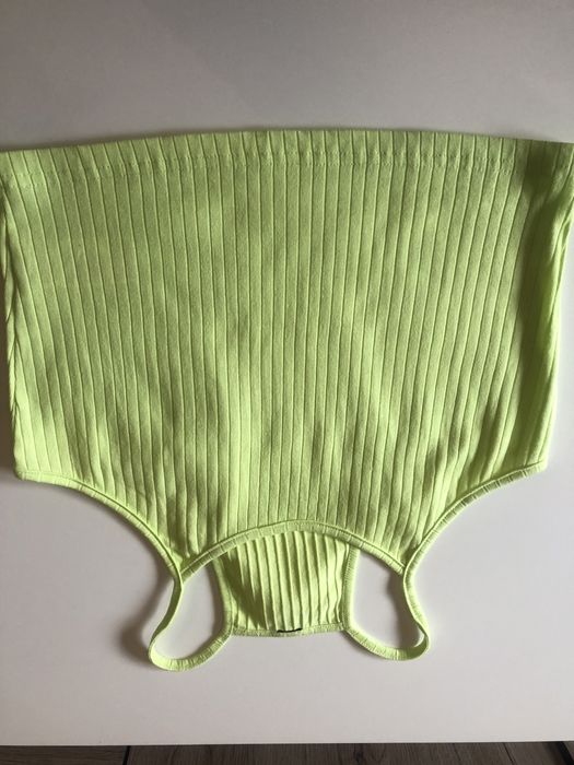 Koszulka crop-top top żółty M