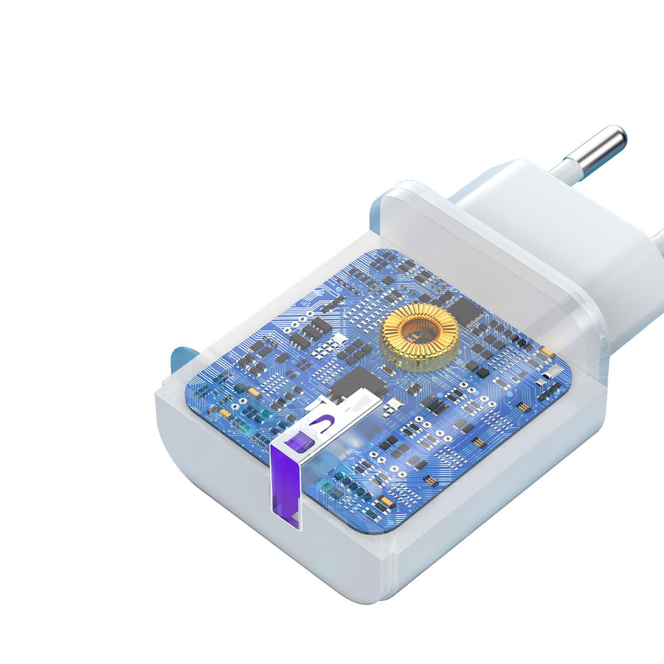 ładowarka sieciowa usb-a 18w z kablem usb-a - usb-c biała