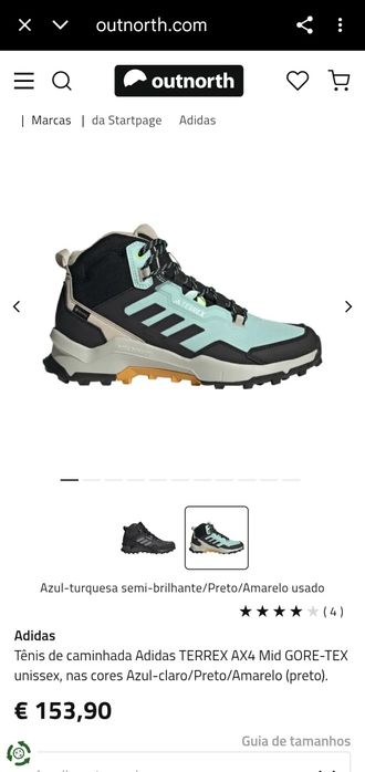 Adidas Terrex AX4 Mid GORE-TEX Botas chuva impermeáveis 42