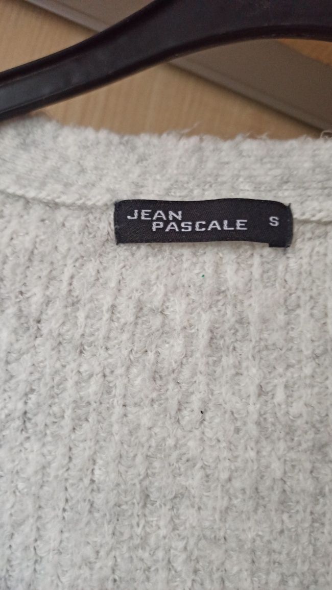 Sweter narzutka jean pascal S szary basic uniwersalny minimalizm