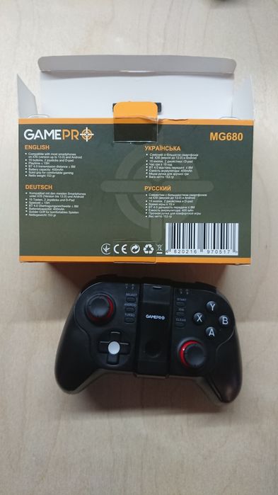 Бездротовий геймпад GamePro Bluetooth Android/iOS Black (MG680)