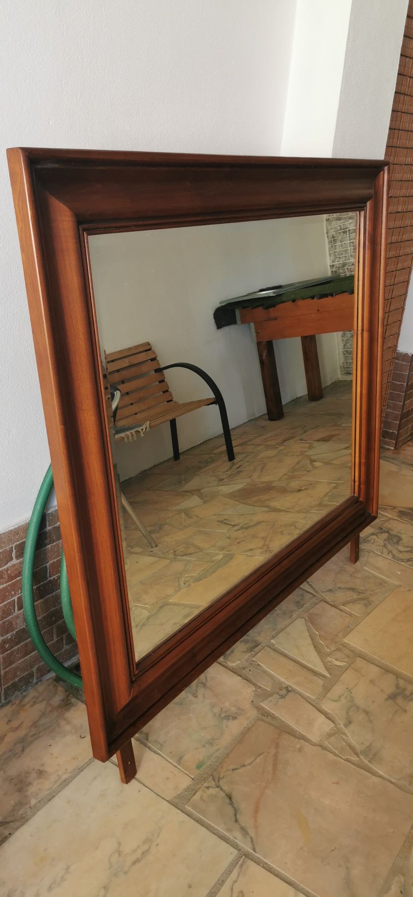 Espelho com armação madeira castanho