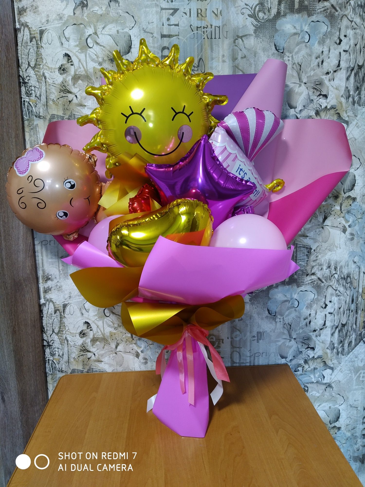 Букет з повітряних кульок,кулі Баблс,букет из шаров,дитячий подарунок