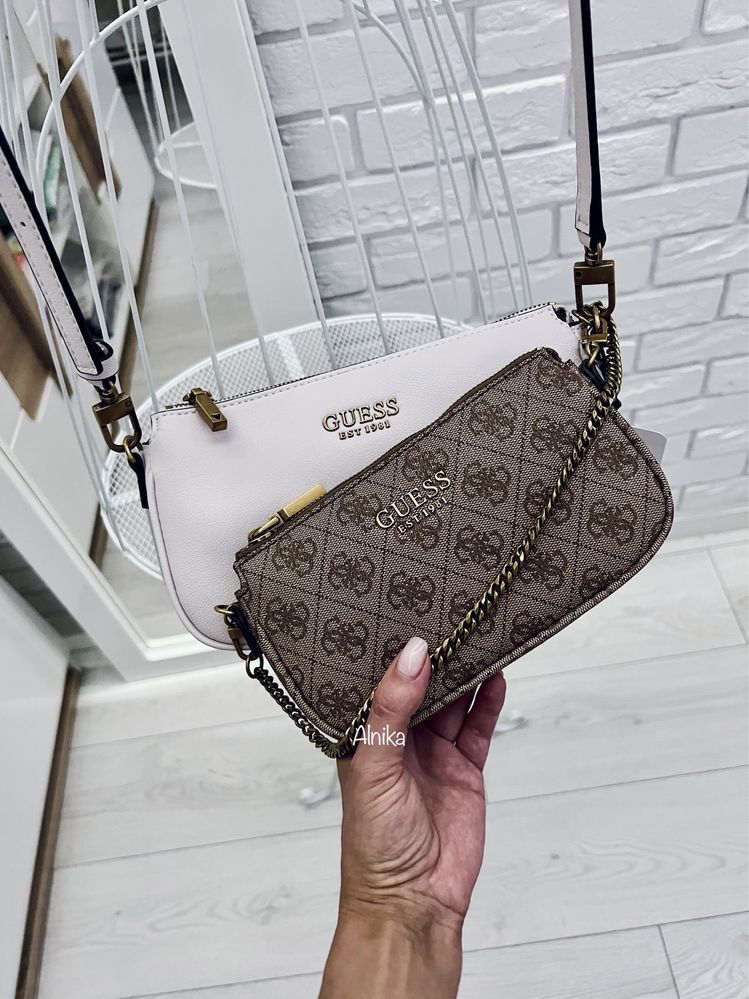 Podwójna Torebka Guess Mika Mini Brown