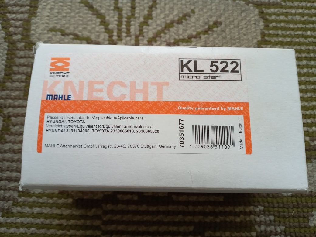 Топливный фильтр Mahle KNECHT KL 522