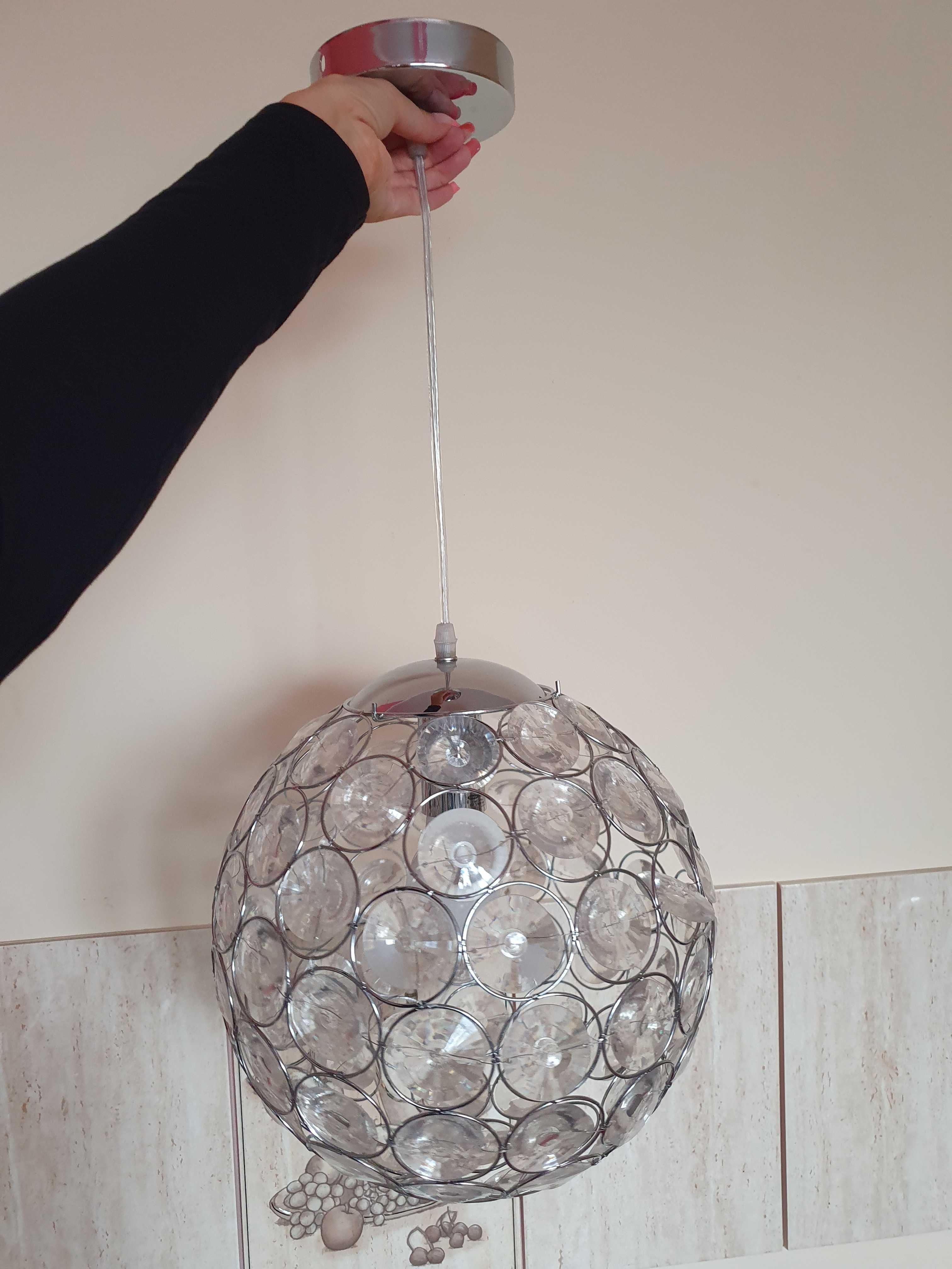 Lampa wisząca Glamour kryształowa + kinkiet