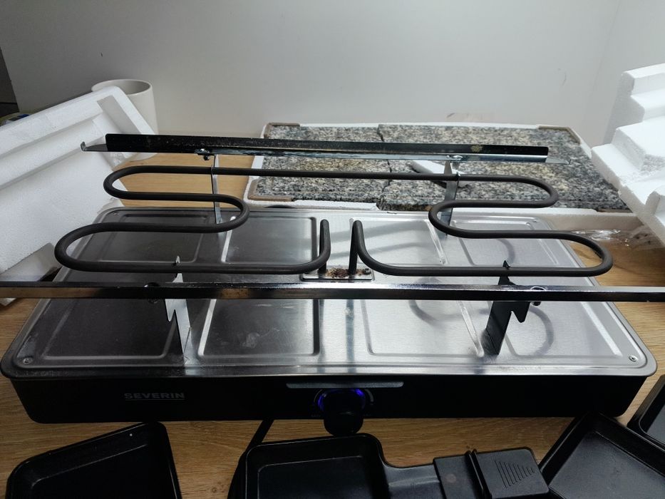Grill elektryczny raclette severin 2372 8 patelni 1300w kamień natural