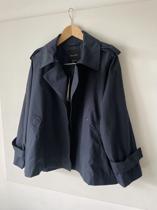 Massimo Dutti Nowy Granatowy trencz