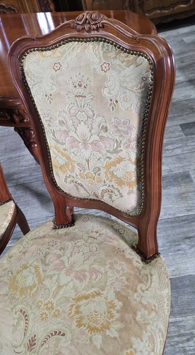 Unikatowy Francuski Rozkładany Stół + 4 Krzesła