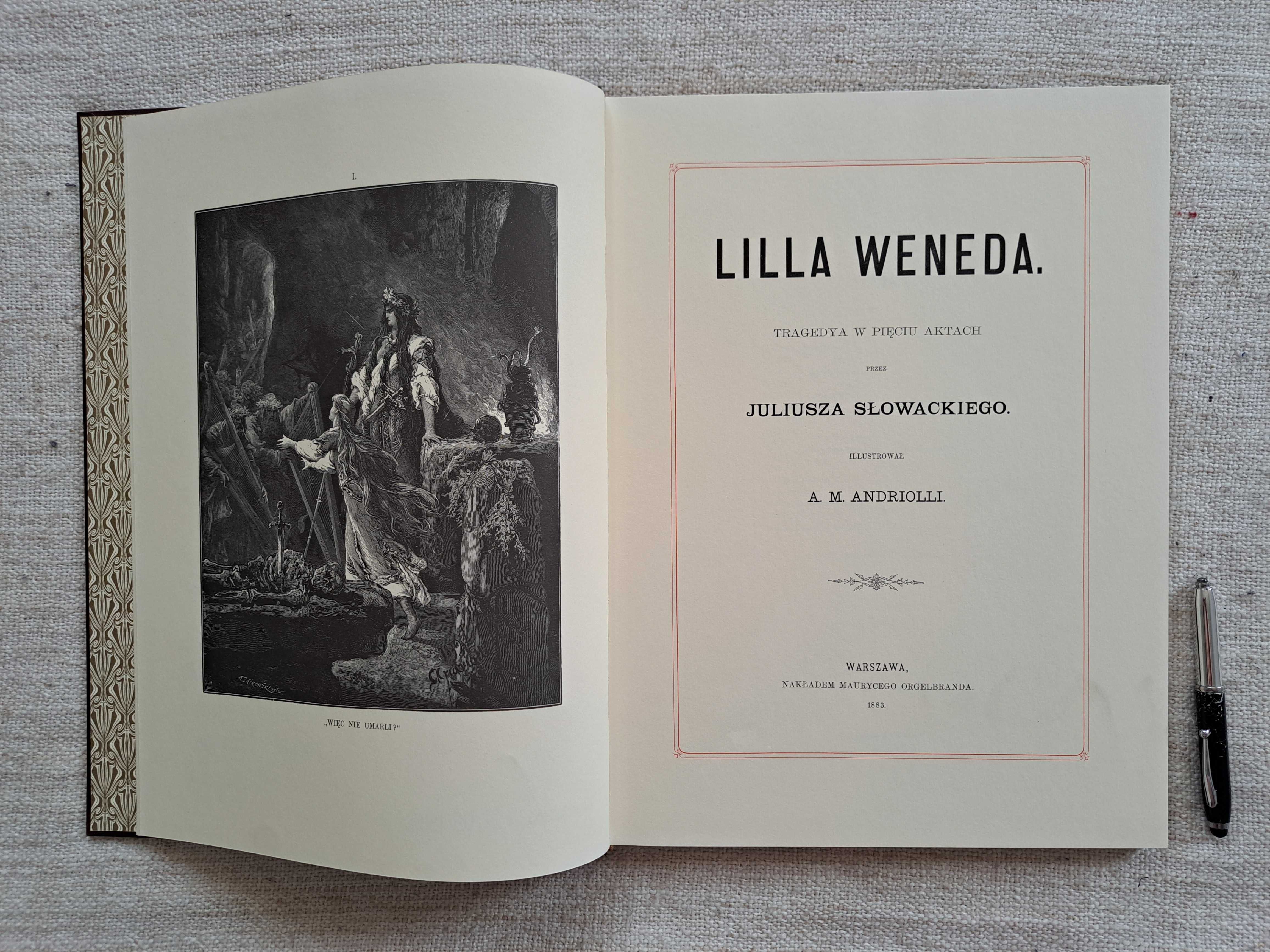 Lilla Weneda. Juliusz Słowacki. Ilustracje Andriolli. Reprint z 1883 r