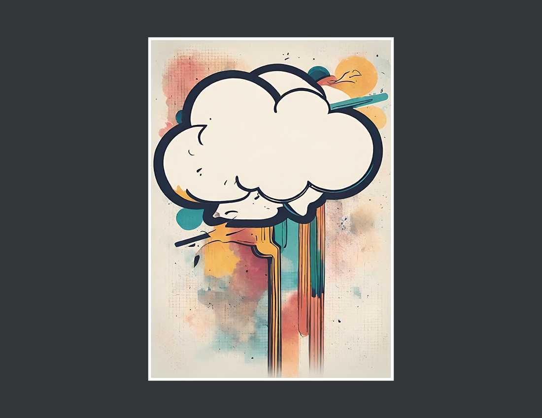 Plakat premium - chmura pomysłów do studia/ biura/ pracowni