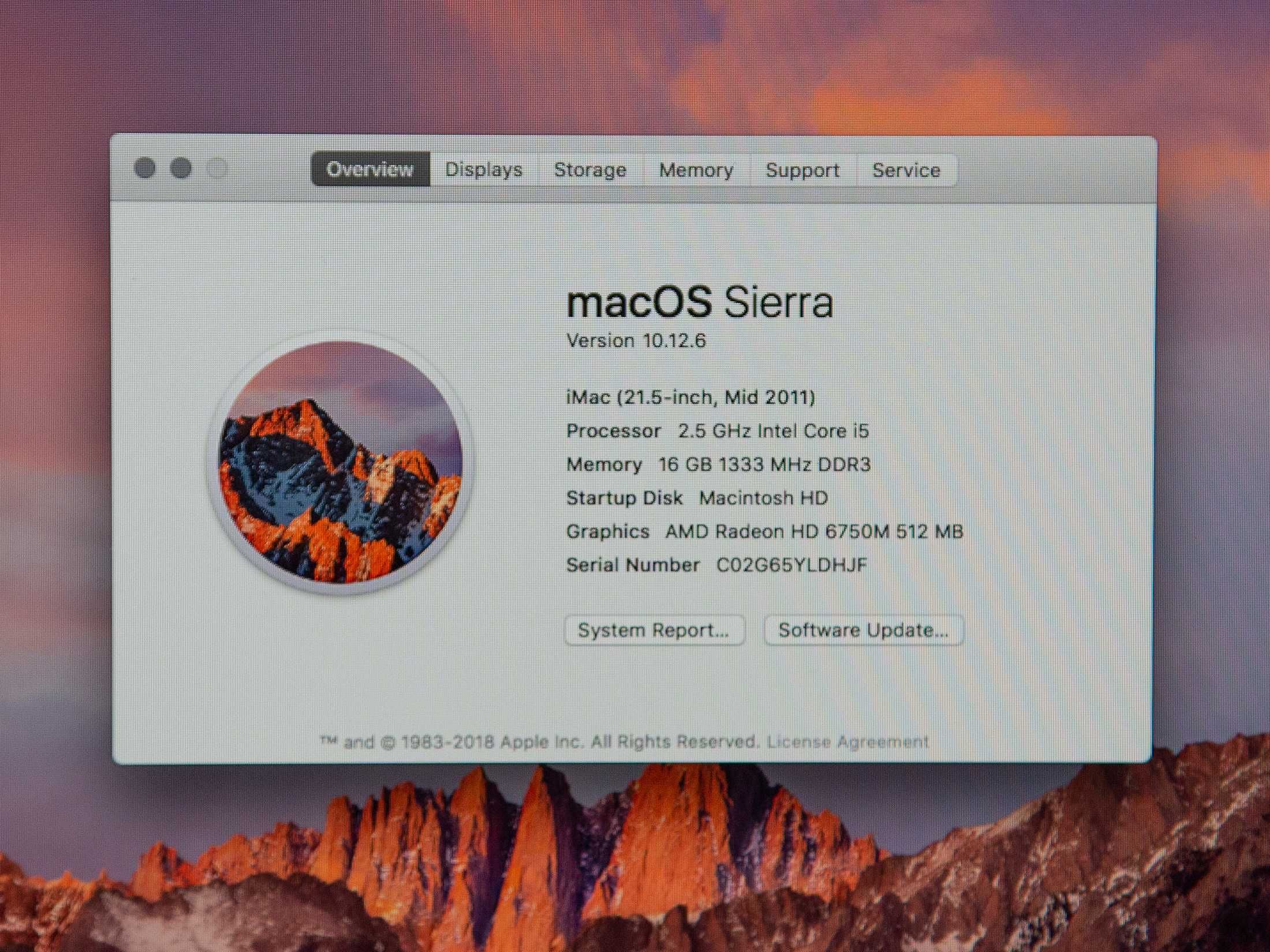 Apple iMac 21.5, Core i5, DDR3 16GB, 500GB + External 2TB