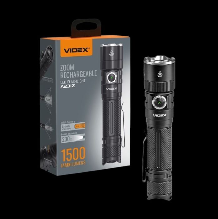 Портативний світлодіодний ліхтарик VIDEX VLF-A231Z 1500Lm 5000K