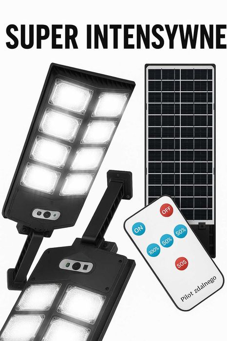 Power solarny LED 600 W – latarnia uliczna na baterii słonecznej