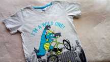 Сіра футболка для хлопчика Dopo 128, 7-8 р, "I'm a wild one"