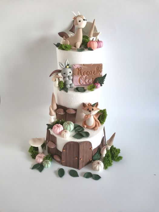 Figurki z masy cukrowej Leśne zwierzęta