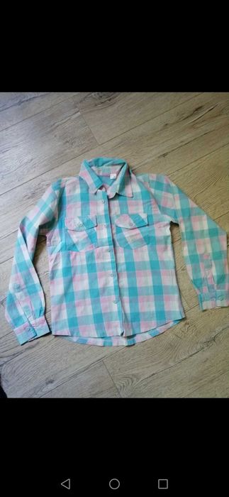 Denim spodnie plus koszula i bluzka 140 cm 10 lat