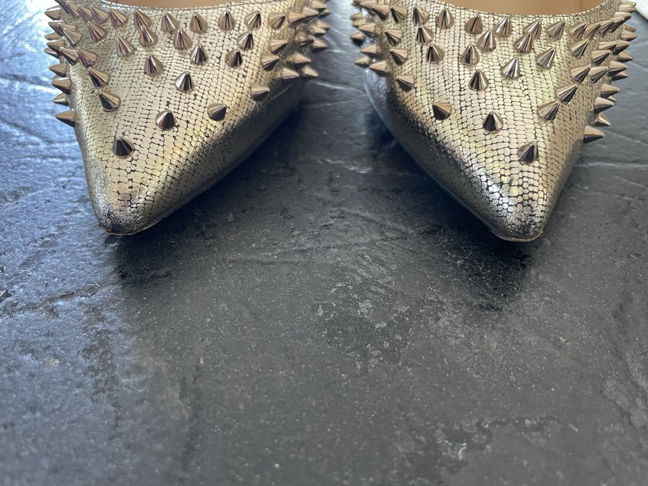Szpilki Christian Louboutin 38 Escarpic 100 Lame Mercure Golden