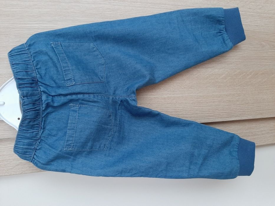 Spodnie jeansowe 5 10 15 rozm. 86 plus bluzeczka
