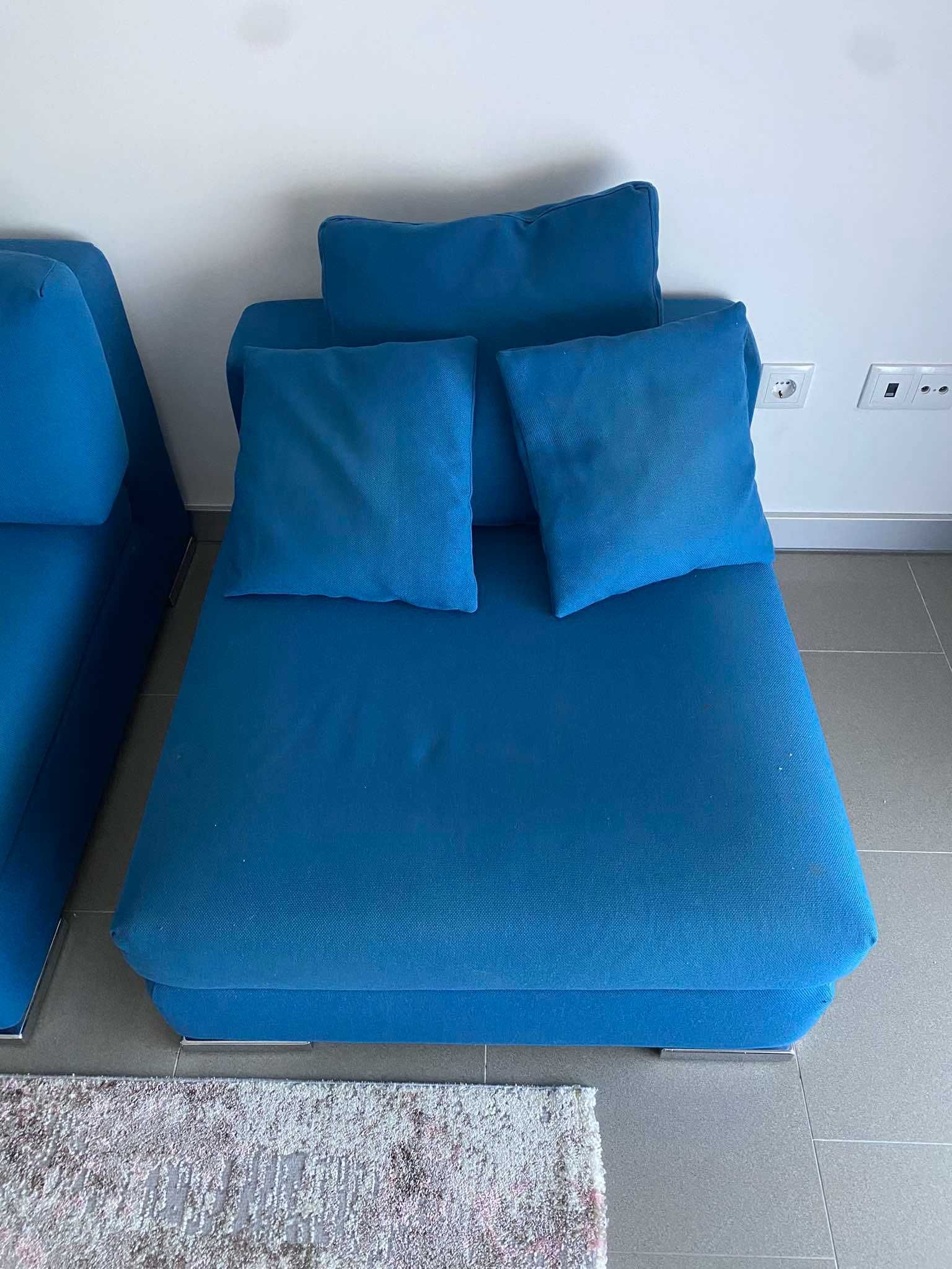 Sofá Azul Duas Peças